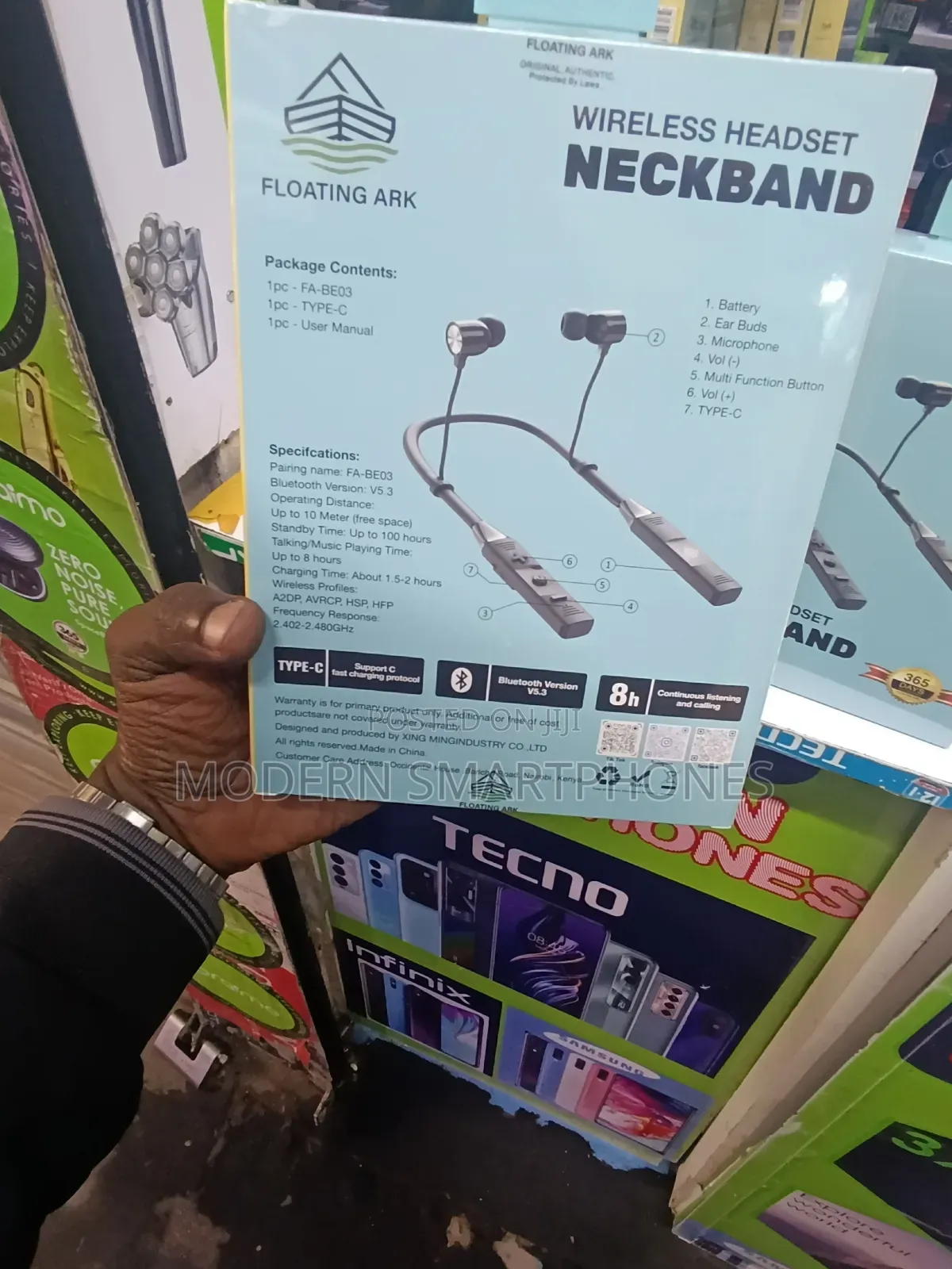 Floating Ark Wireless Bluetooth Headset Neckband