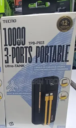 Tecno TPB-103 10000mah Ultra Tank Power Banks