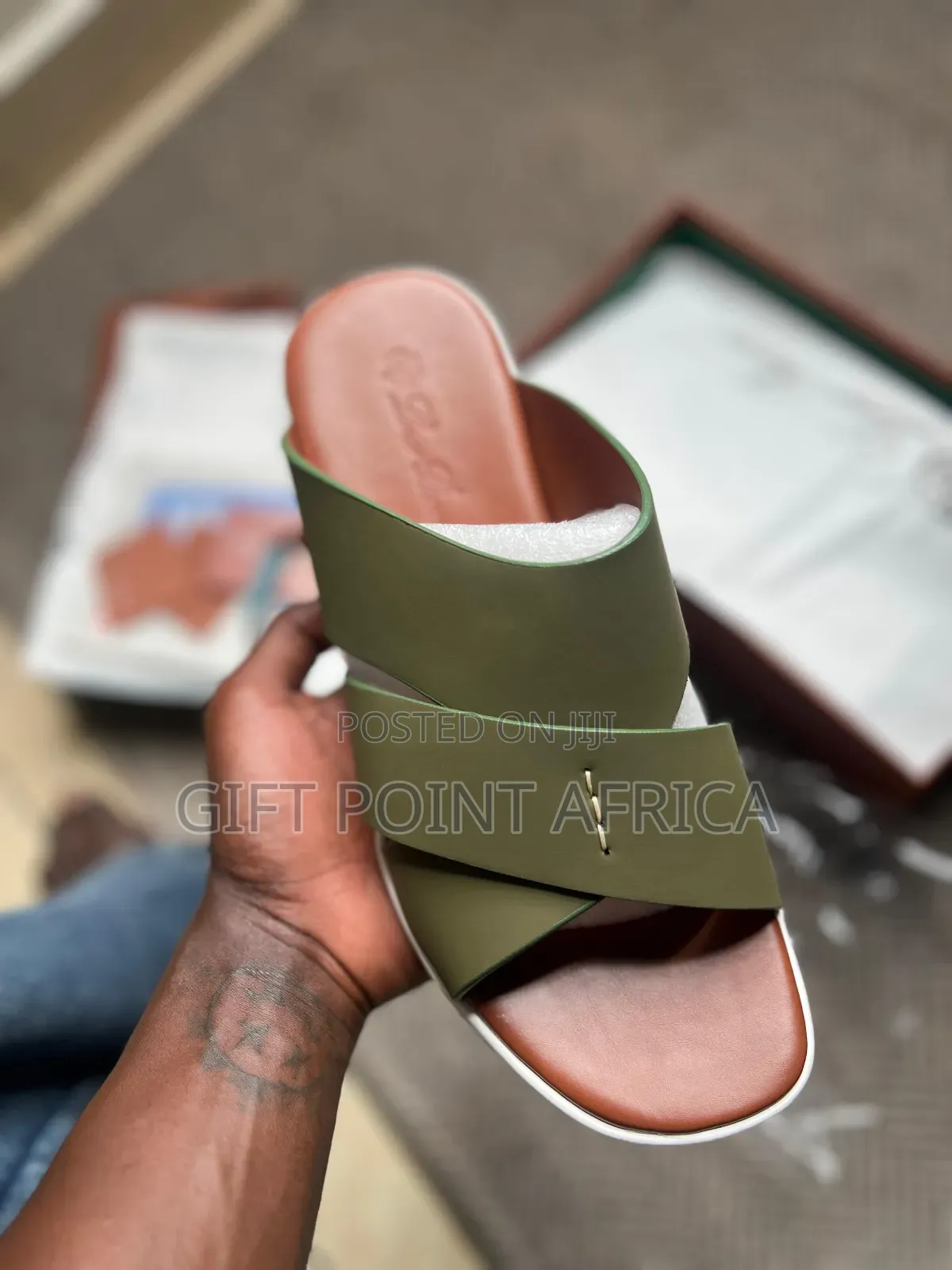 Leisure Genuine Leather Men Slippers Mules Sandals
