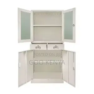Office Cabinet ; 2-Door Office Cabinet With Glass Doors