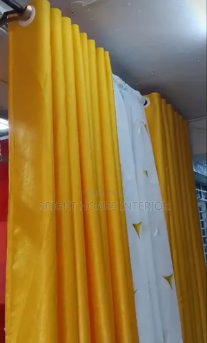 Yellow Curtains With Matching Sheers Available