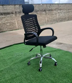 Secretarial Mesh Office Chair With Headrest