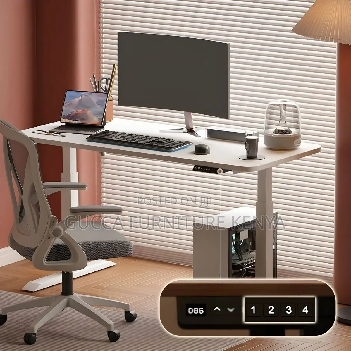 Office Desks:120cm Ergonomic Sitstand Desk With T-leg Design
