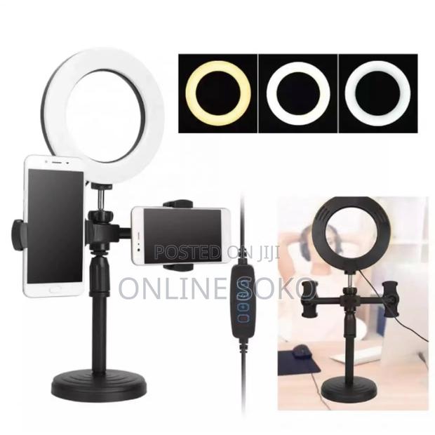 Live Streaming Desk Selfie Ring Light Stand Phone Holder