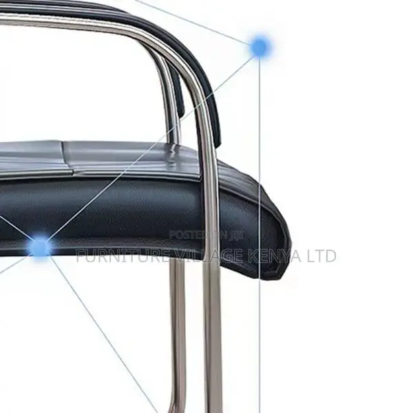 Office Chair: Refined Fixed Leather Executive Chair – Black