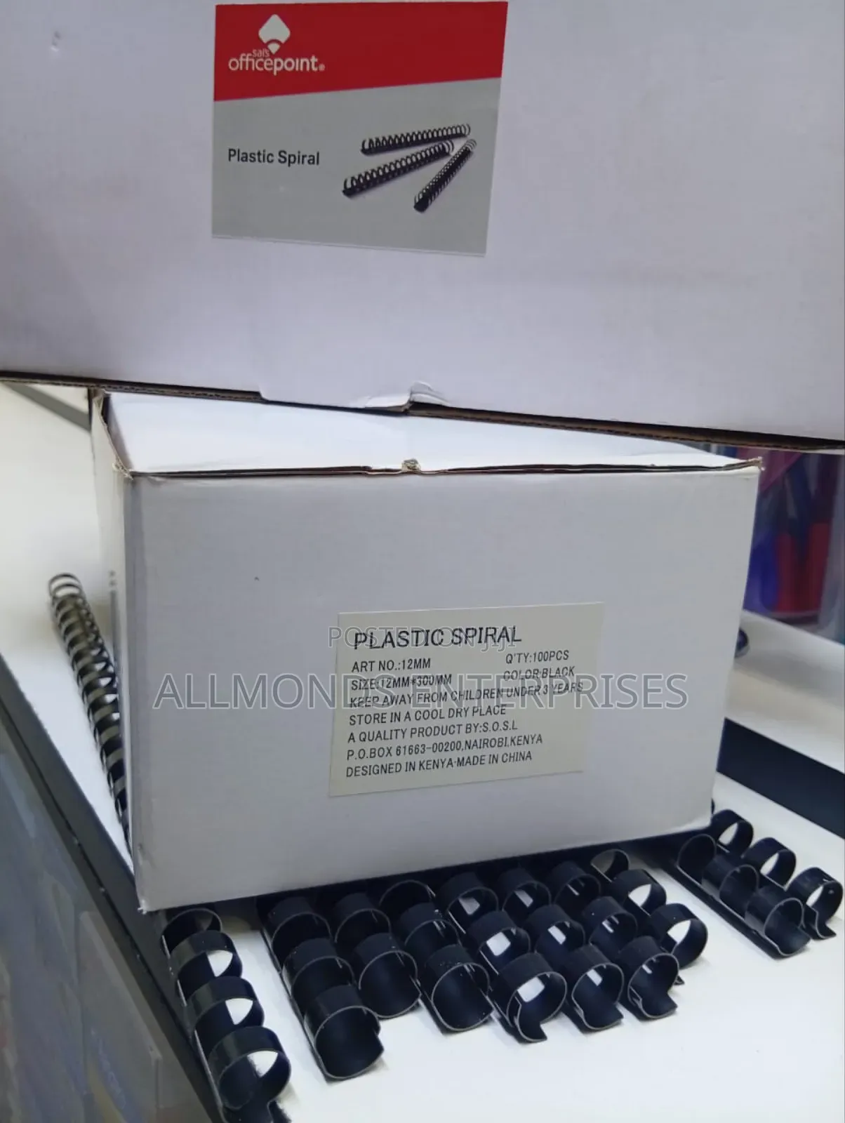 A Packet of 100 Pieces Office Point Binding Spirals -12mm