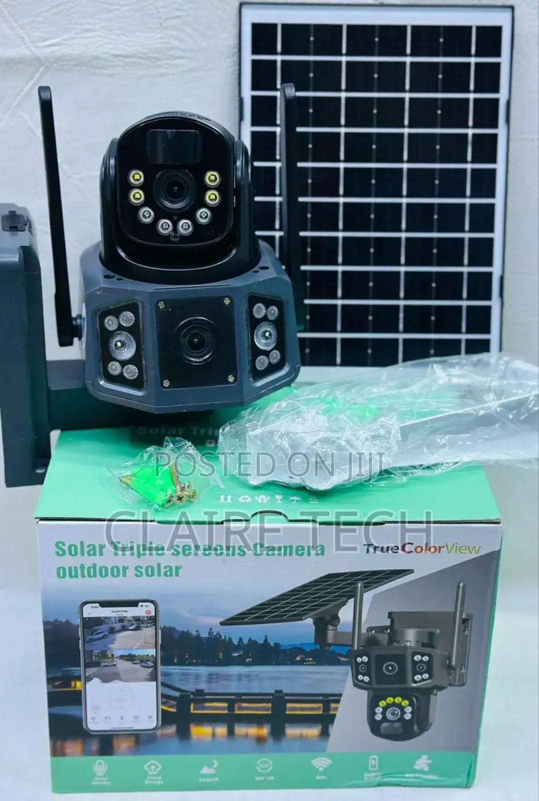 Solar Triple Sereens Camera Outdoor Solar
