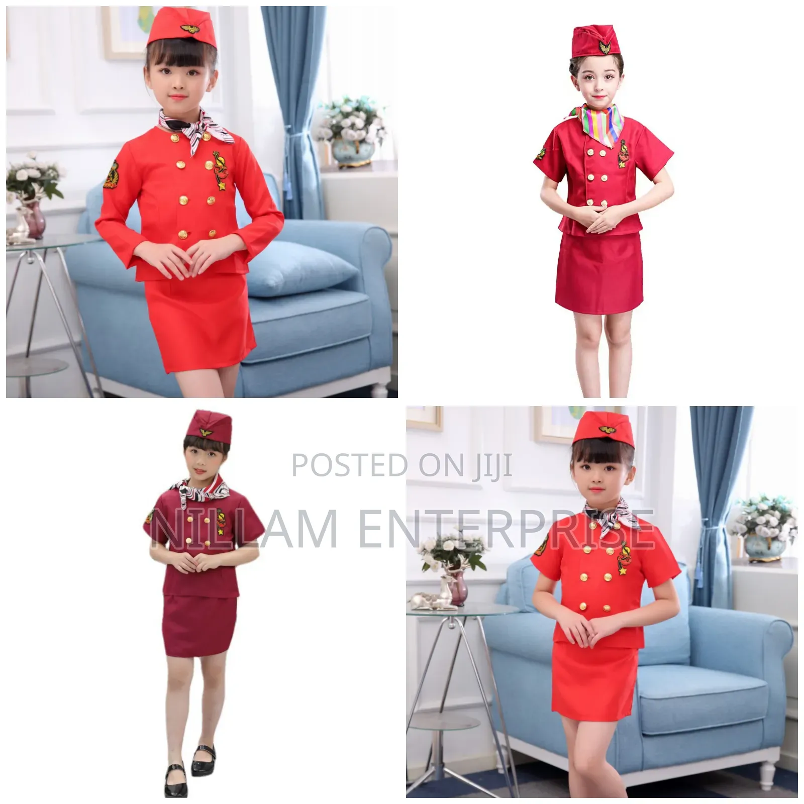 Professional Children's Flight Attendant Cosplay Costume*