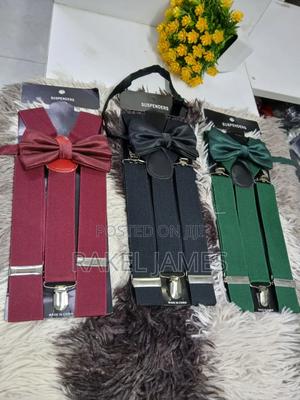 Maroon Suspender and Bowtie - thumbnail 2