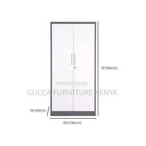 Cabinets: 2-Door Metallic Cabinet With 5 Shelves for Office