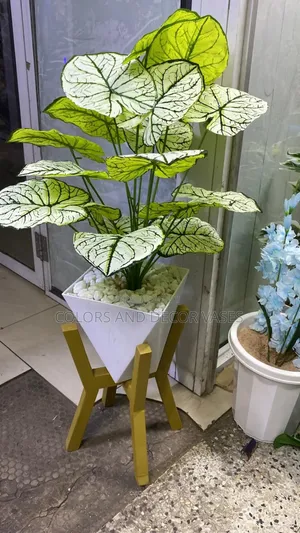 Flower Plant on Stand and Vase
