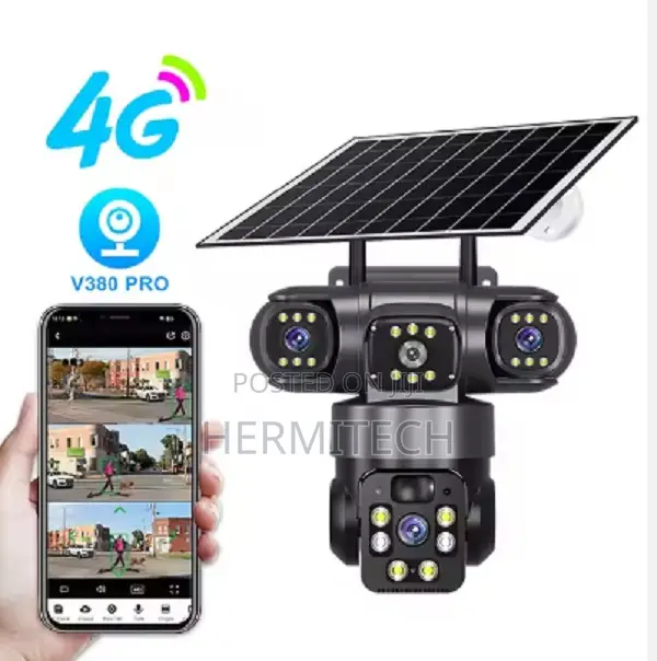 V380pro 3 Lens With 3 Screens Solar 6mp 