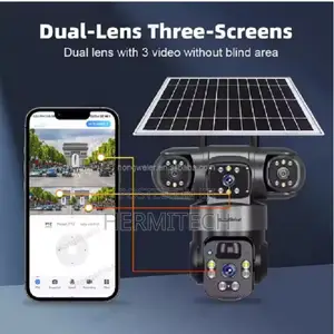 V380pro 3 Lens With 3 Screens Solar 6mp 