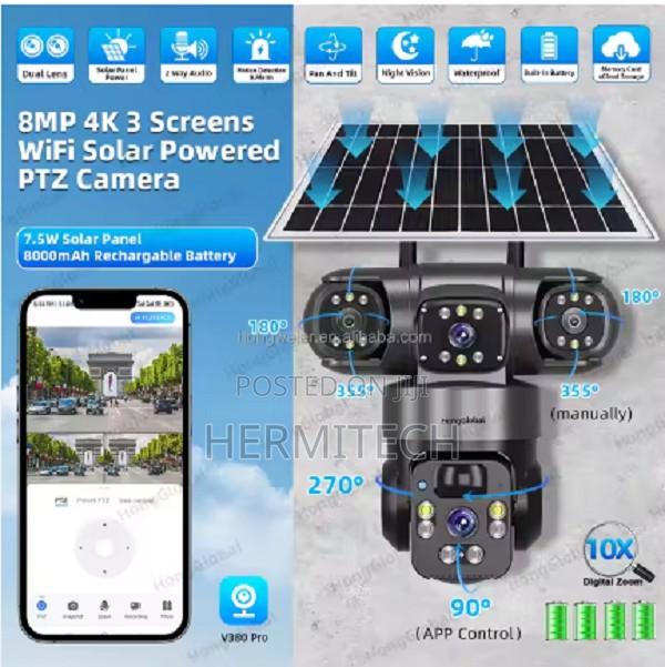 V380pro 3 Lens With 3 Screens Solar 6mp  - thumbnail 5