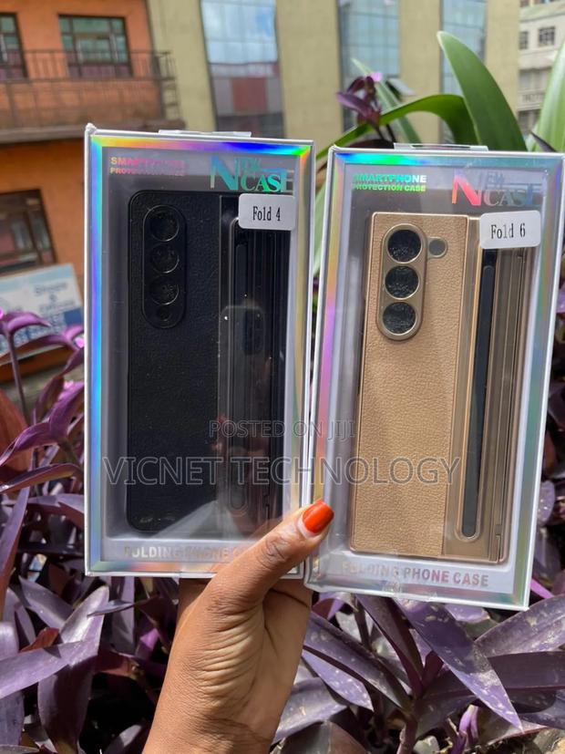 Samsung Fold 3, 4, 5, 6 Leather Case With S-Pen Protector - main view