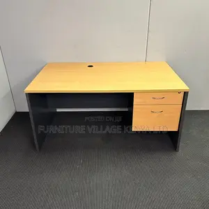 Office Desk: Cherry-Finish Rectangular Office Desk-120cm
