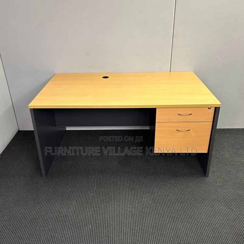 Office Desk: Cherry-Finish Rectangular Office Desk-120cm