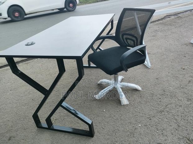 Black Frame Study Table With Office Chair