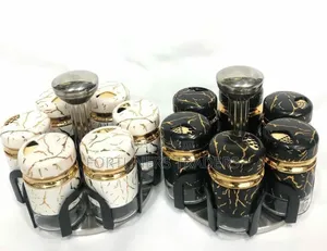 Marble Rotating Spices Jar 7pcs