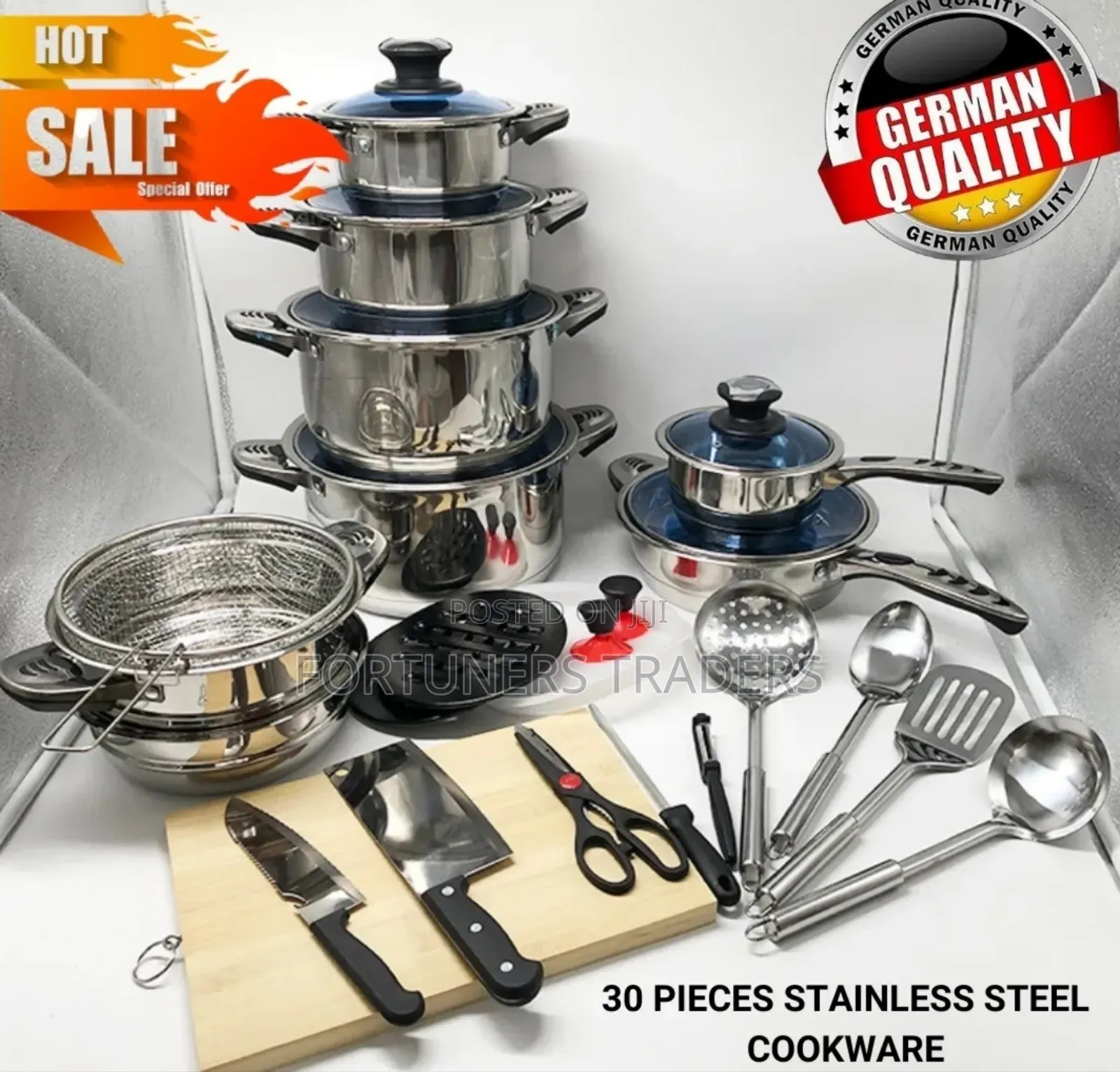 30pcs Stainless Steel Cookware Heavy Duty
