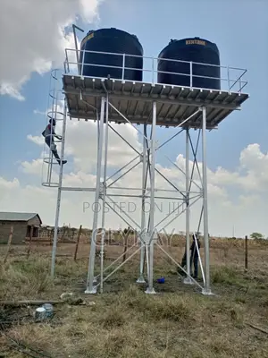 Raised Elevated Steel Tower With Plastic Tanks