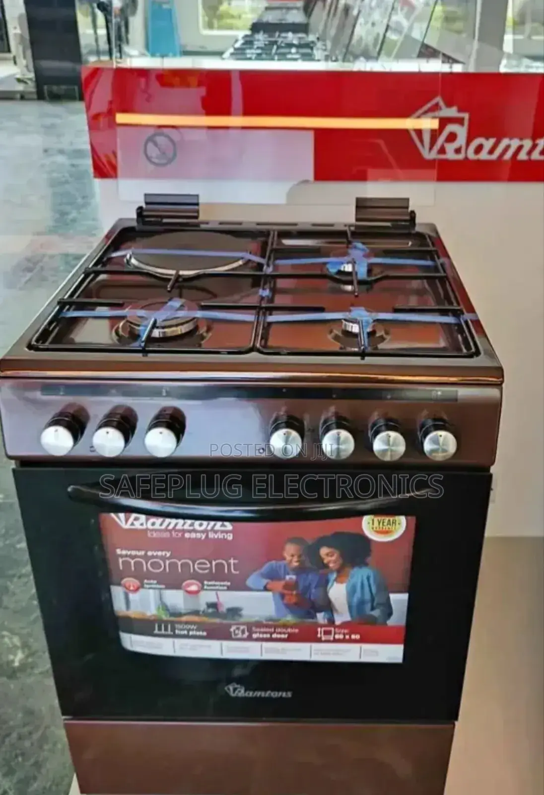 Standing Cooker Ramtons, 60 by 60cm, 3g+1e