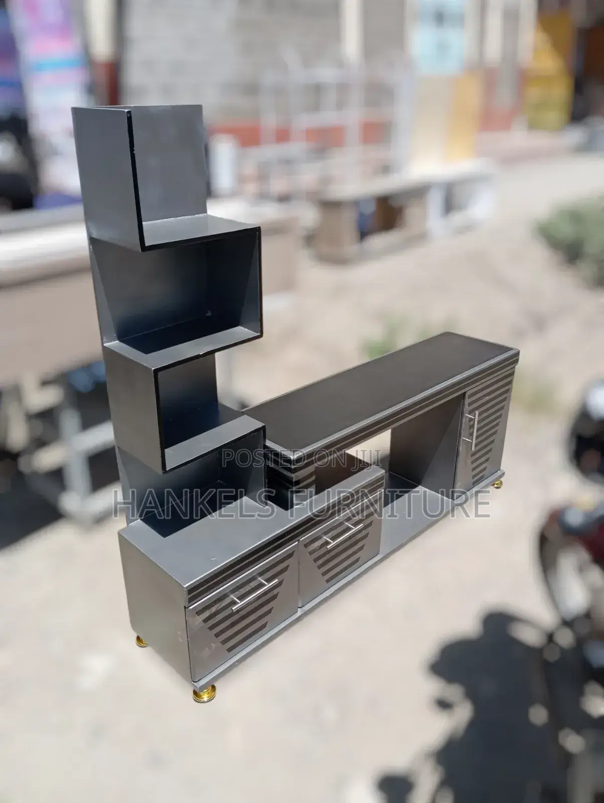 Gray Extended Tv Stand