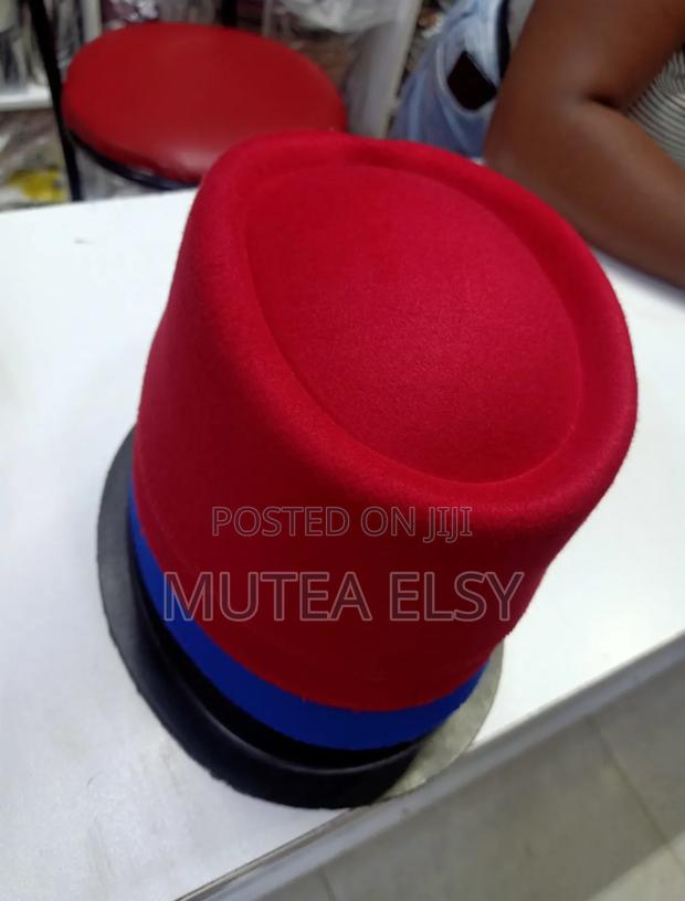 Royal Blue Red Oval Fez Hats - main view