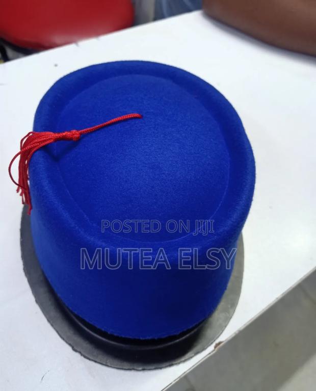 Royal Blue Red Oval Fez Hats - thumbnail 2
