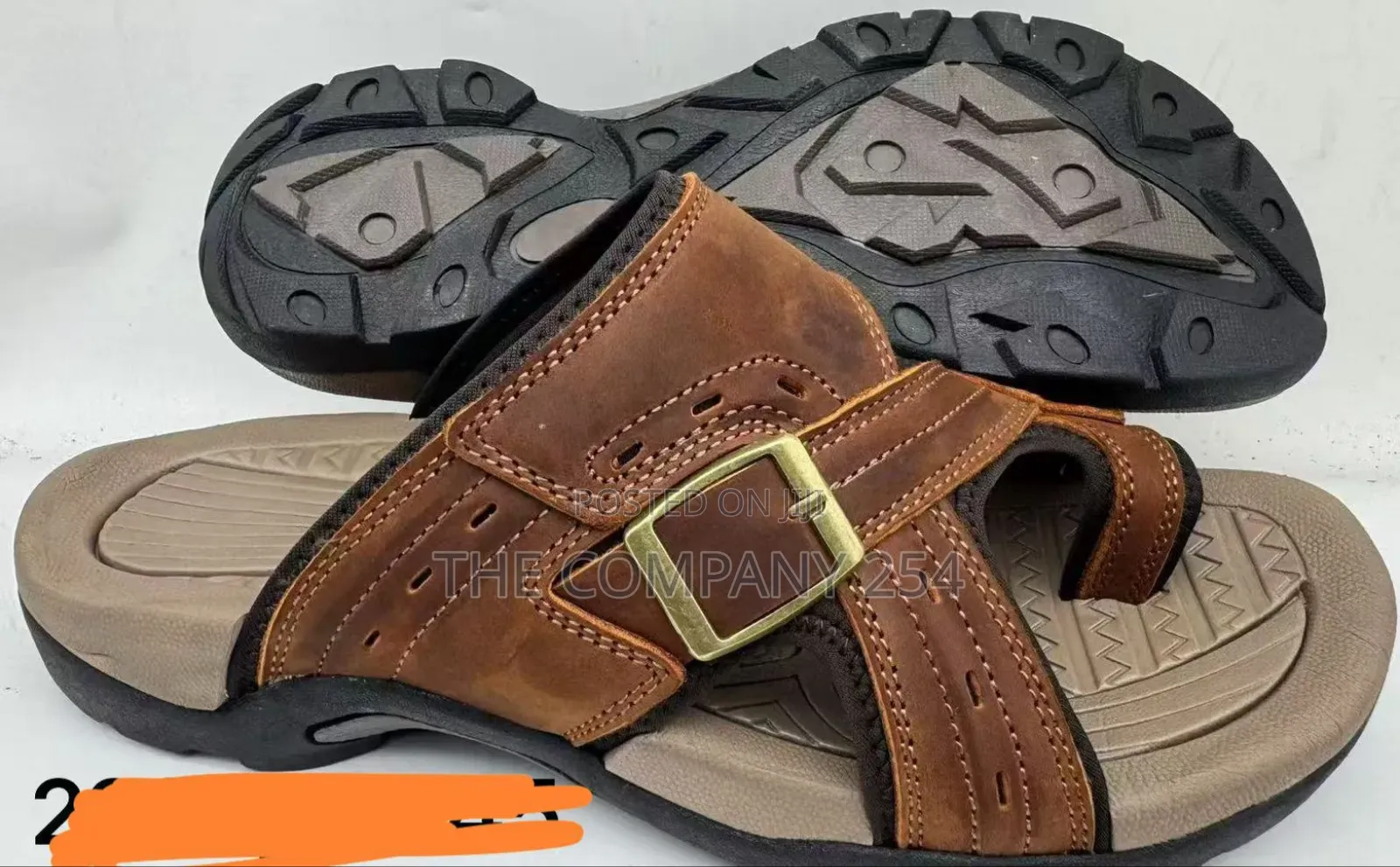 Quality Soft Rubber Sole Open Cat Slide Leather Sandals