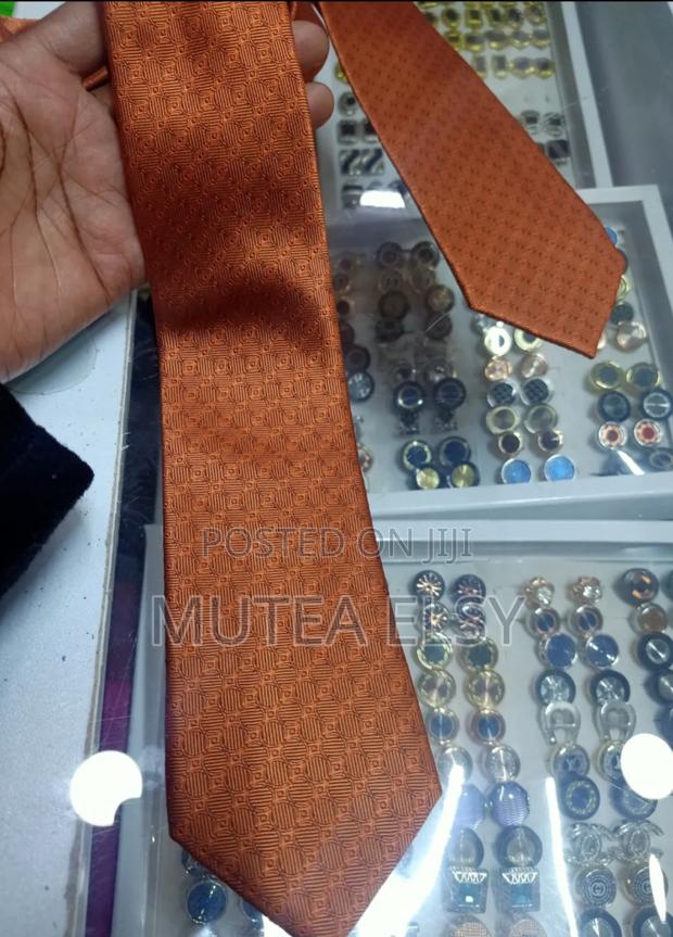 Burnt Orange Foulard Single Ties - thumbnail 2