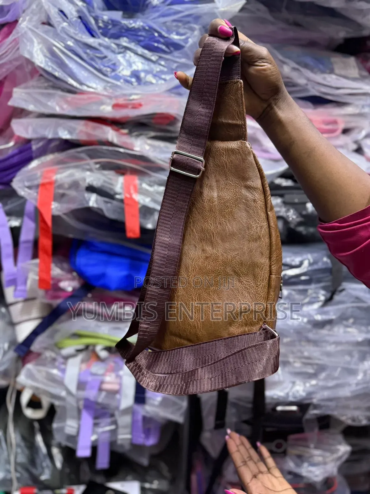 Black, Brown Leather Unisex Chest/H/Shoulder Bags