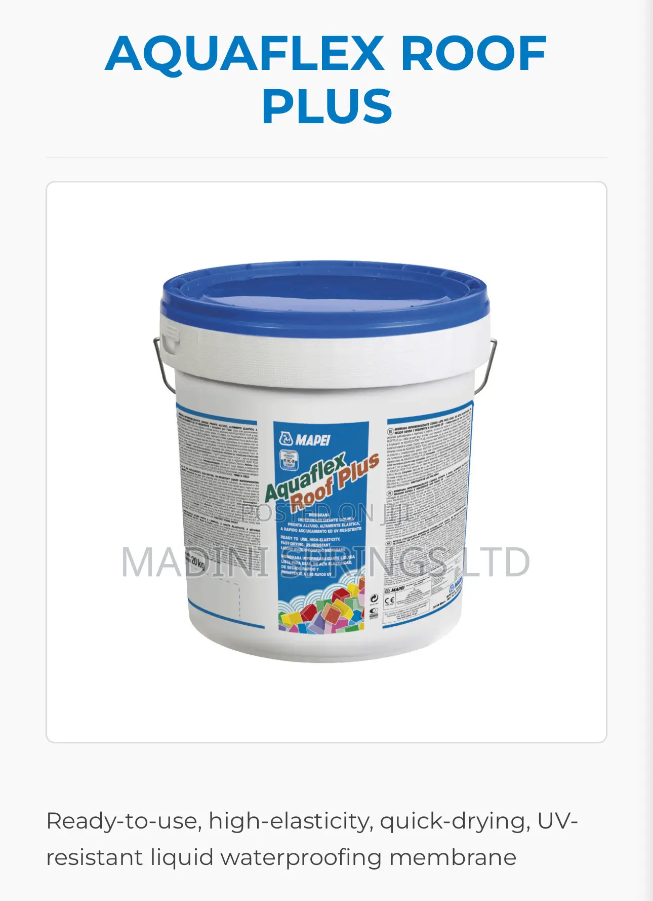 Mapei Aquaflex Roofplus Liquid Waterproofing Membrane(20kgs)
