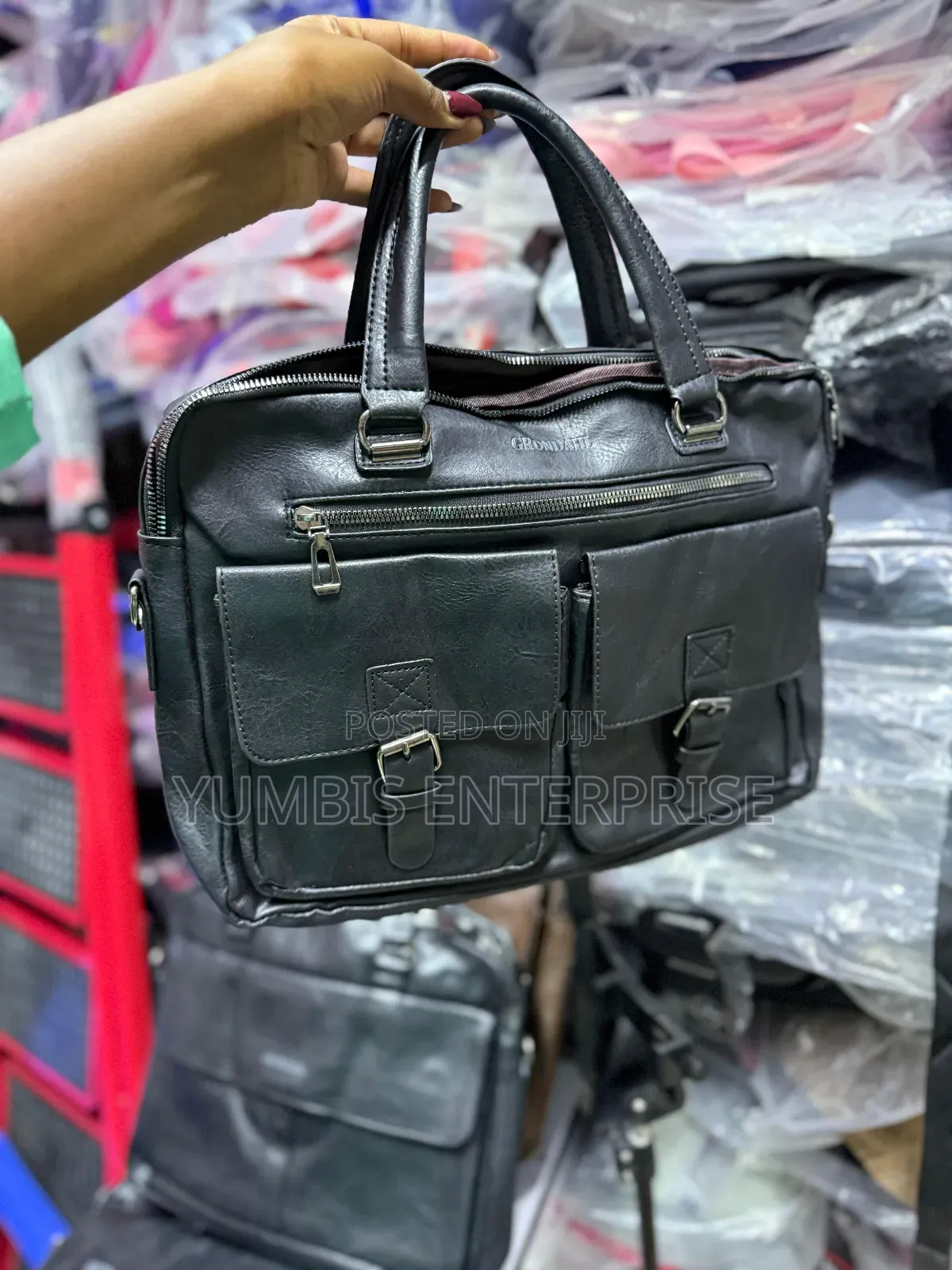 Multi Pockets Black Men's Laptop Bags/Documents/Should Bag