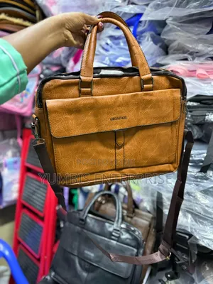 Light Brown Shoulder/Leather (Laptop Bags for Men