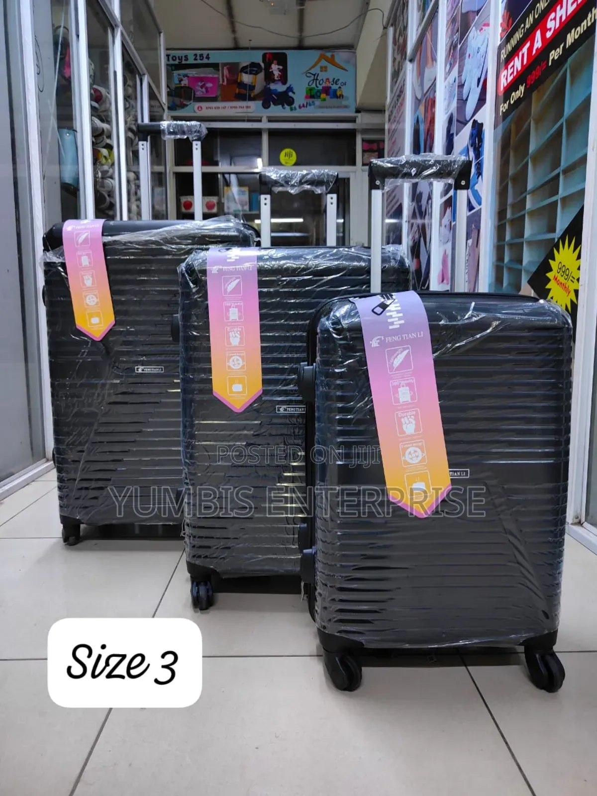 3 in 1 Rubber Luggage Sets (Suitcases)8500 a Set No 28