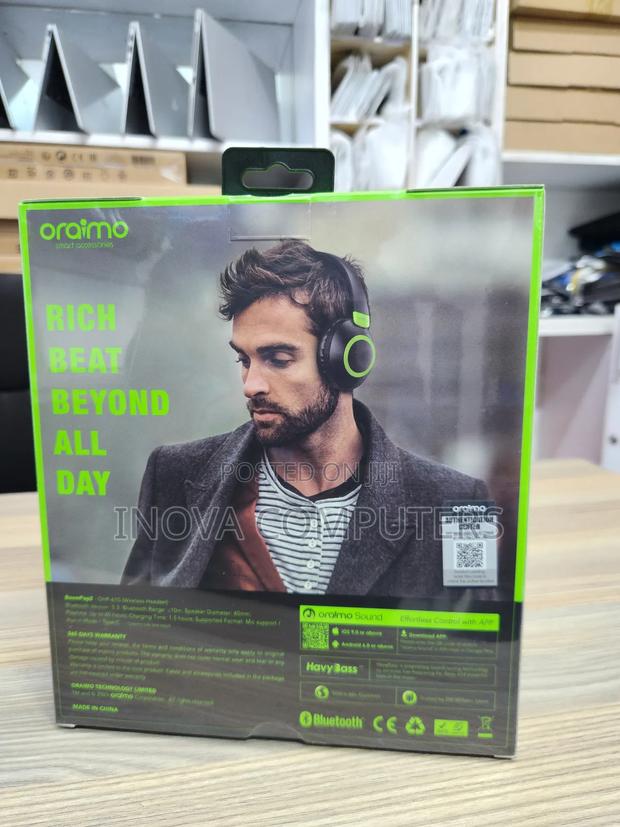 Oraimo Ohp-610 Boompop 2 Enc Over-Ear Wireless Headphones - thumbnail 5