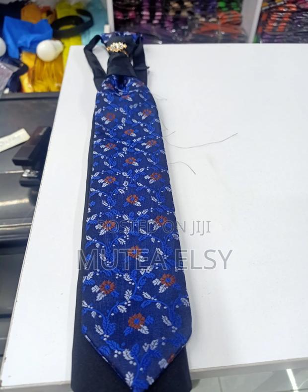Royal Blue Brawn Floral Cravat Tie Sets - thumbnail 2