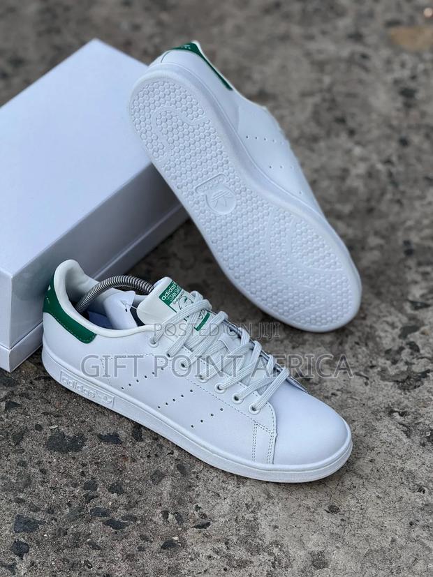 White Green Adidas Stansmith Leather Casuals - main view