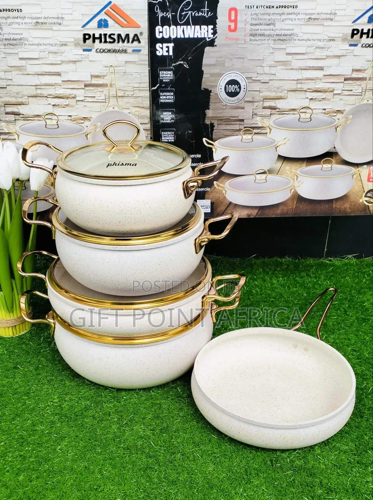 *9pcs Granite Classy Cookware Sets