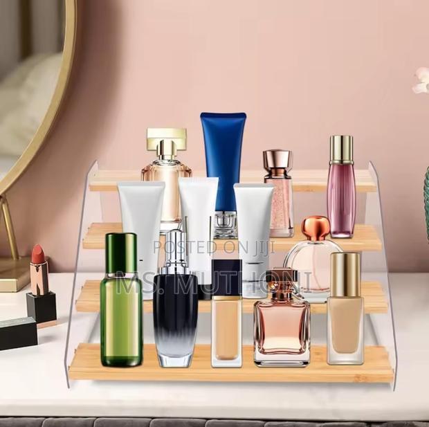 3 Tier Bamboo and Acrylic Multi Purpose Stand - thumbnail 2