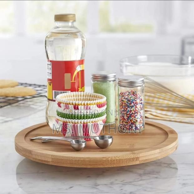 Single Layer Bamboo Rotating Spice Rack/Lazy Susan