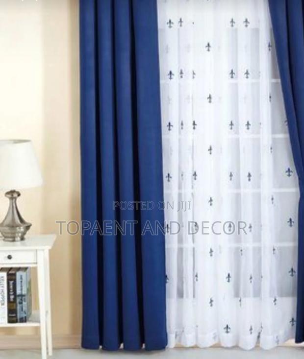 Royal Blue Rings Beautiful Home Curtains - main view