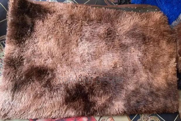Brownish Hand Washable Fluffy House Carpets - main view