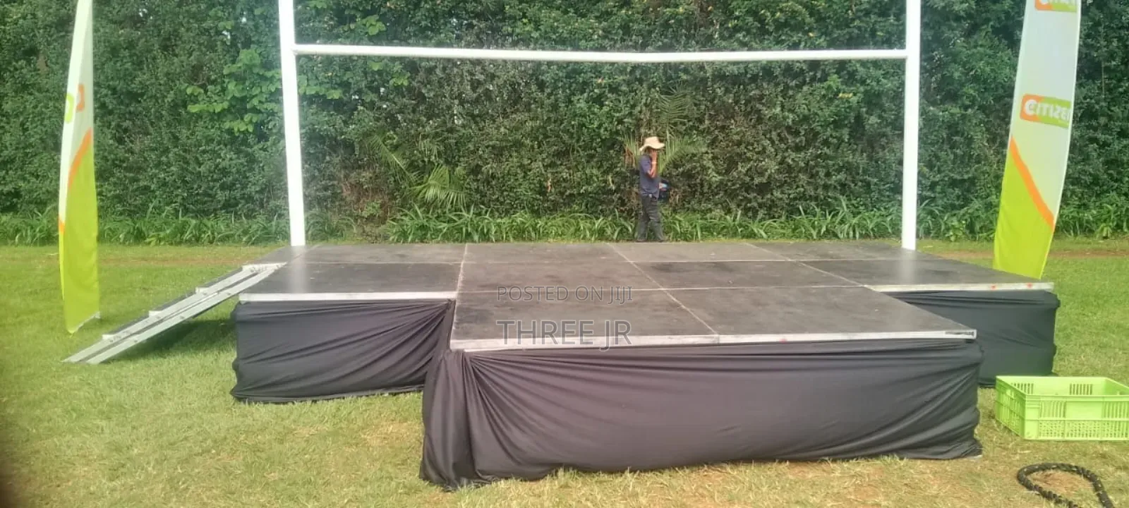 Outdoor Stage Set Up for Hire in Store. We Deliver