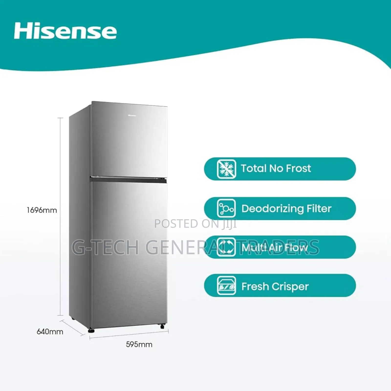 Hisense 418l Total No Frost Refrigerator-418dr