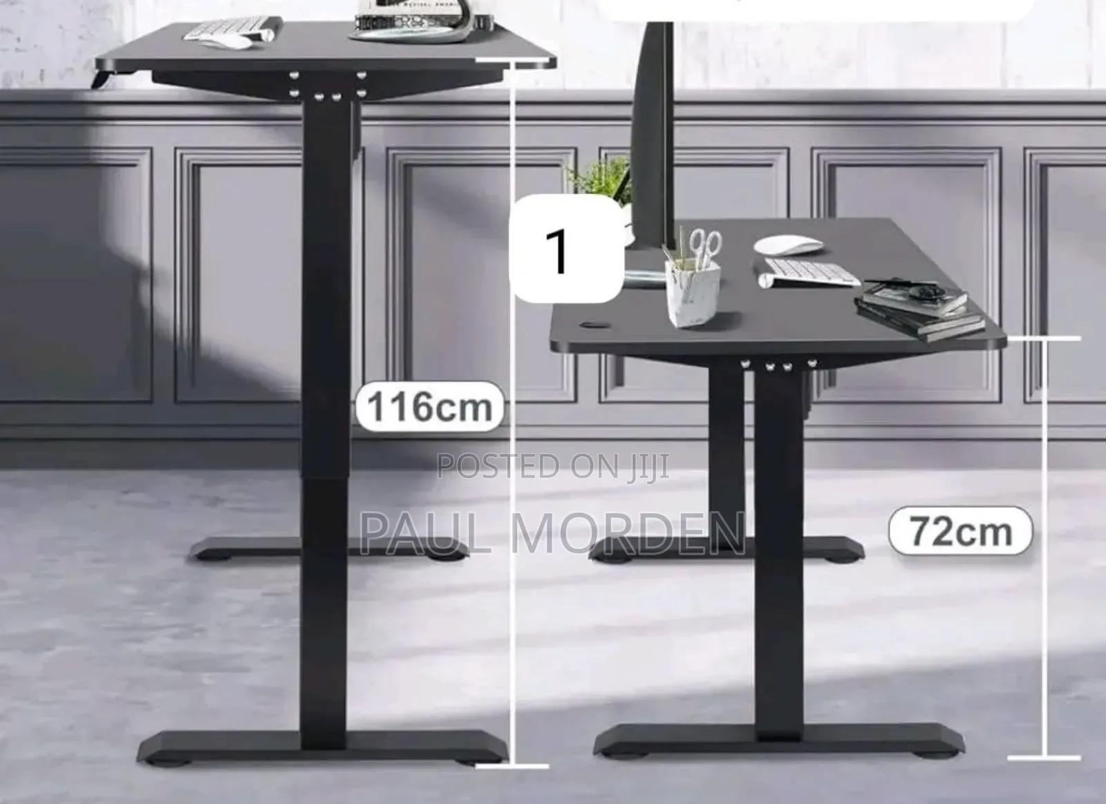 Black Electric Adjustable Height Table