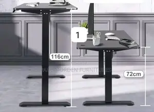 Black Electric Adjustable Height Table+orthopedic Executive