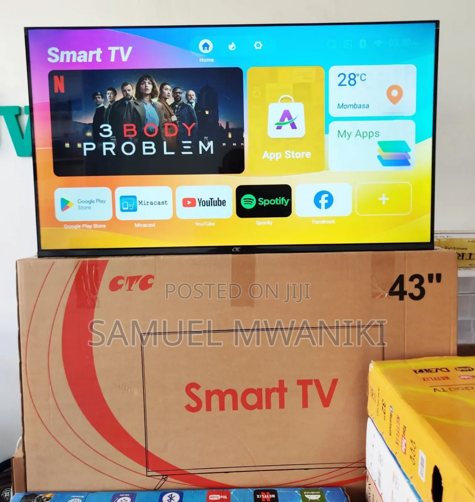 CTC 43" Frameless Android Tv Bluetooth Wi-Fi Netflix Youtube
