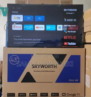 Skyworth 43′′ Frameless Smart Google Tv New Model